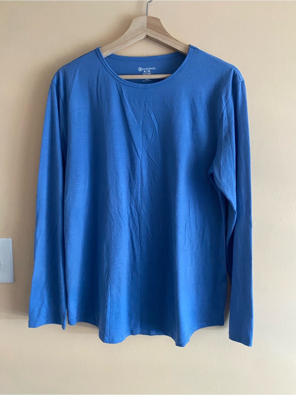 Cloudveil Merino Wool Blend Blue Long Sleeve Crewneck Woman XL Gorpcore Outdoor - Picture 2 of 12